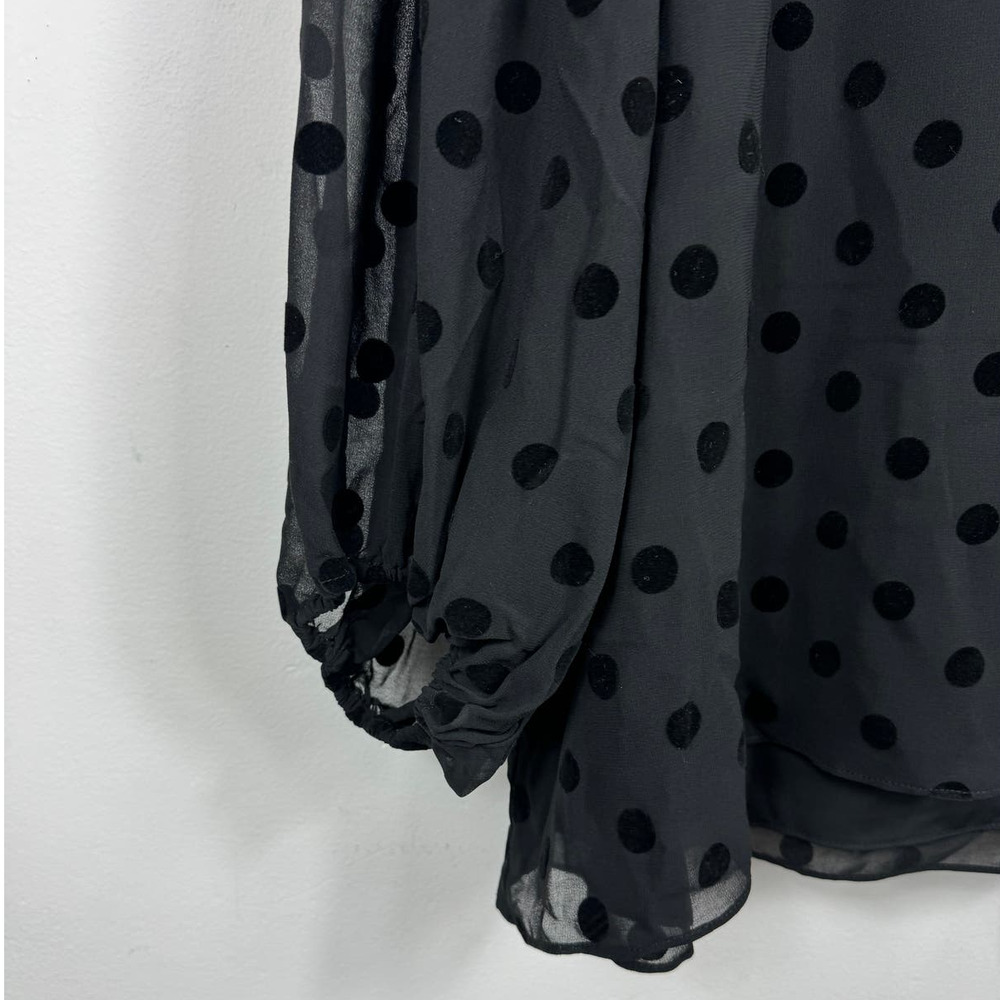City Chic Zoe Top in Black Polka Dots Size XL/22 - Picture 6 of 8